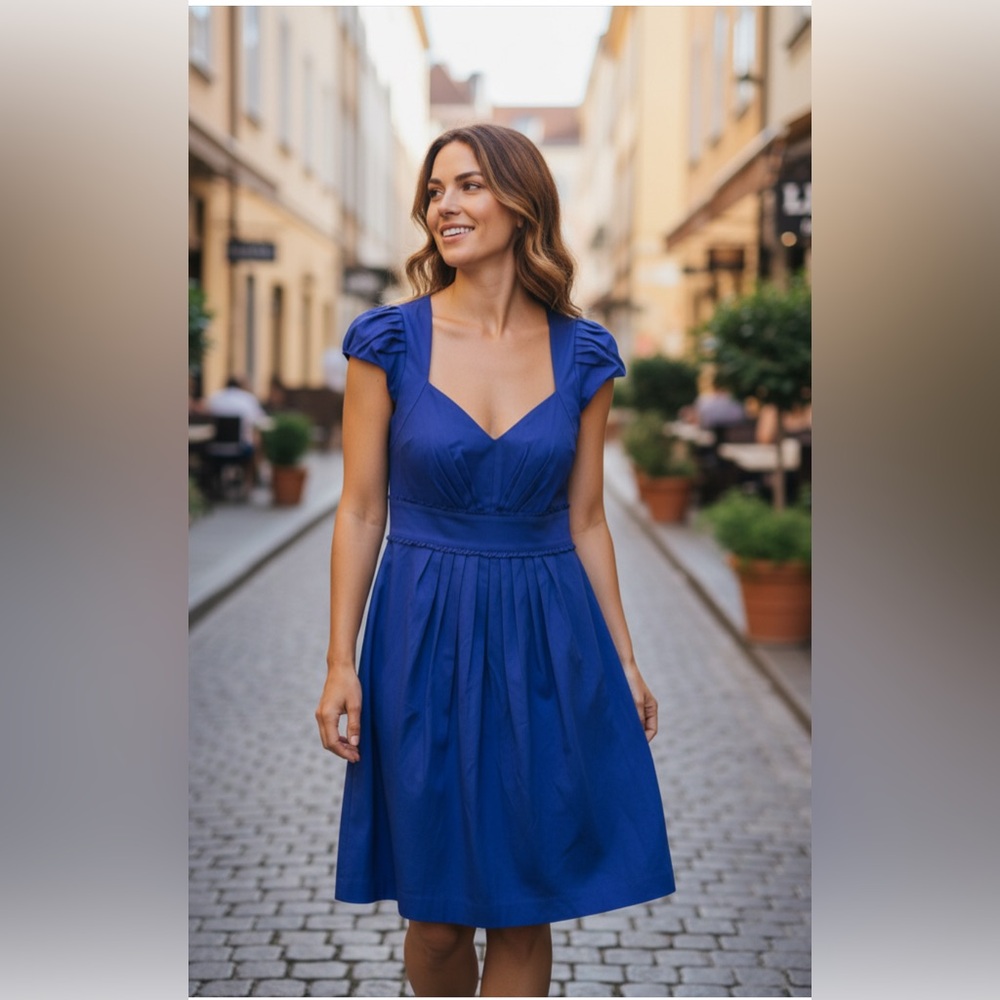 Suzi Chin for Maggy Boutique Royal Blue Midi Dress